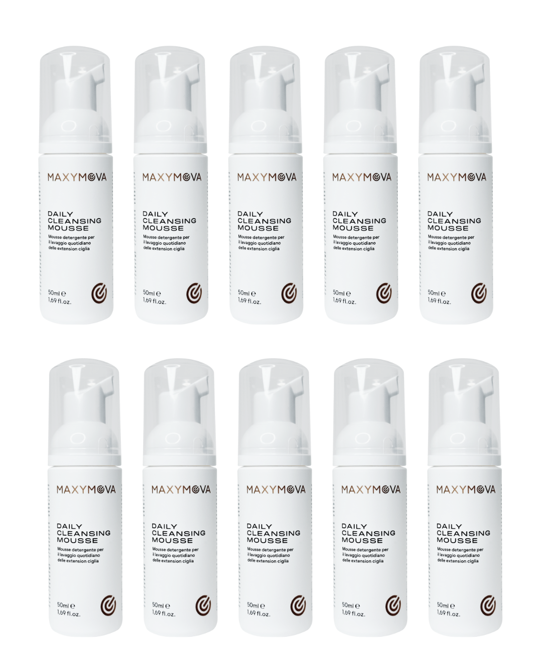 SET 10 CLEANSING MOUSSE 50 ML PESTAÑAS Y ROSTRO CON EXTRACTO DE FLOR DE MANZANILLA Y AGUA DE HOJA DE HAMMAMELIS