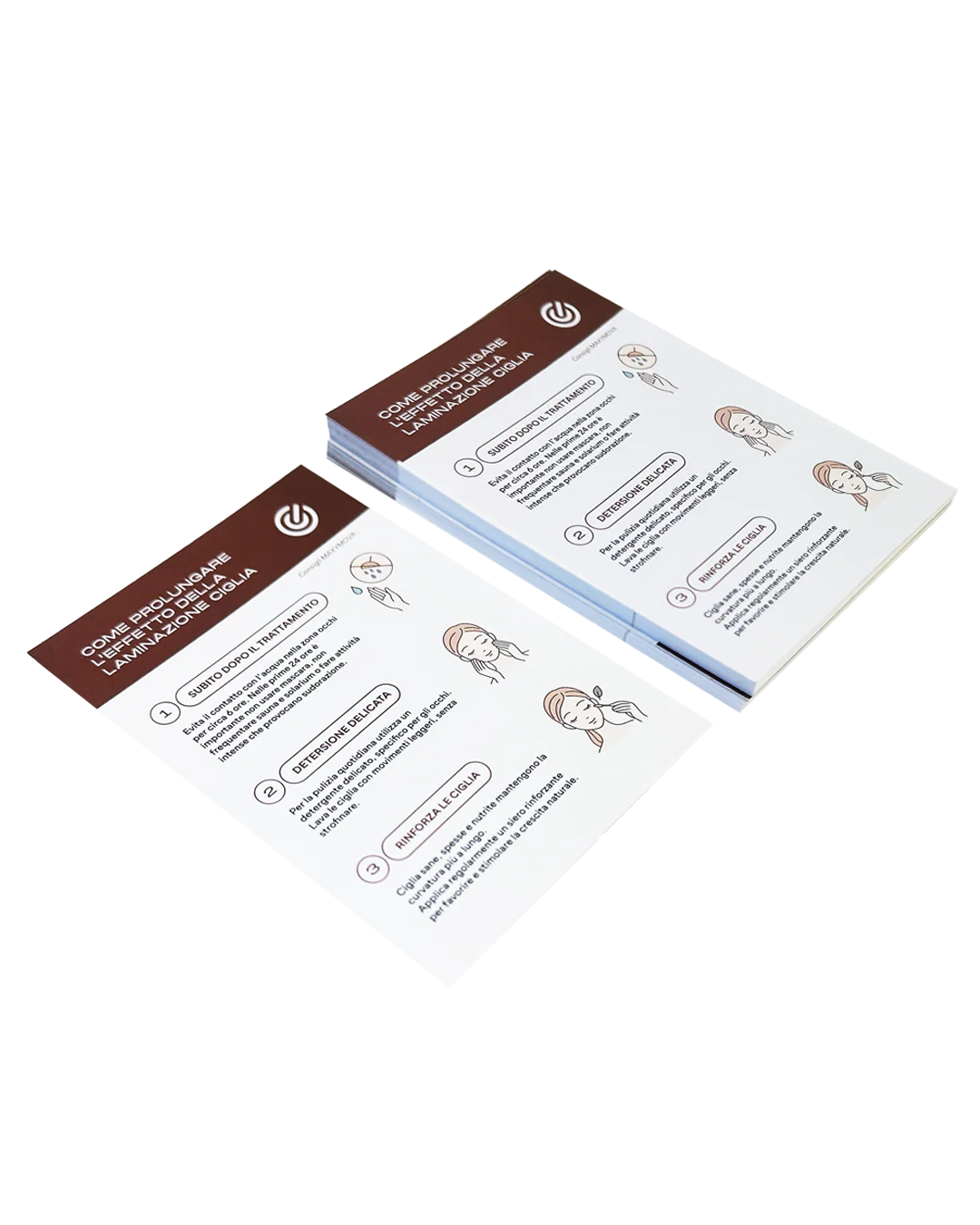 CÓMO MANTENER EL EFECTO DE LA LAMINACIÓN DE PESTAÑAS – Juego de 20 tarjetas A6