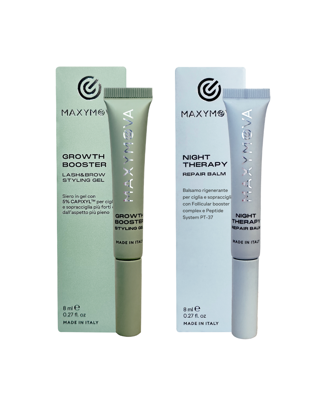 SET 2 SERUMS - ESTIMULADOR DEL CRECIMIENTO DE PESTAÑAS Y CEJAS – CAPIXYL™ GEL 5% + BÁLSAMO REPARADOR DE NOCHE PARA PESTAÑAS Y CEJAS MÁS FUERTES Y VOLUMEN
