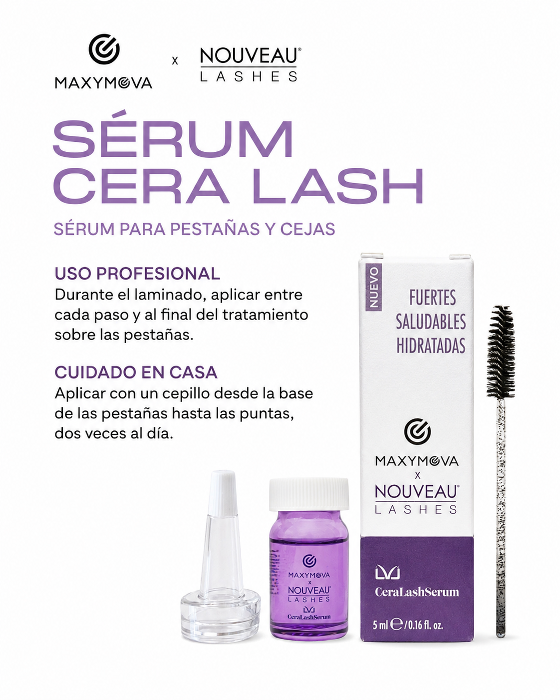 SET 10 CERA LASH SERUM - SÉRUM PARA PESTAÑAS Y CEJAS, MAXYMOVA PARA NUEVAS PESTAÑAS