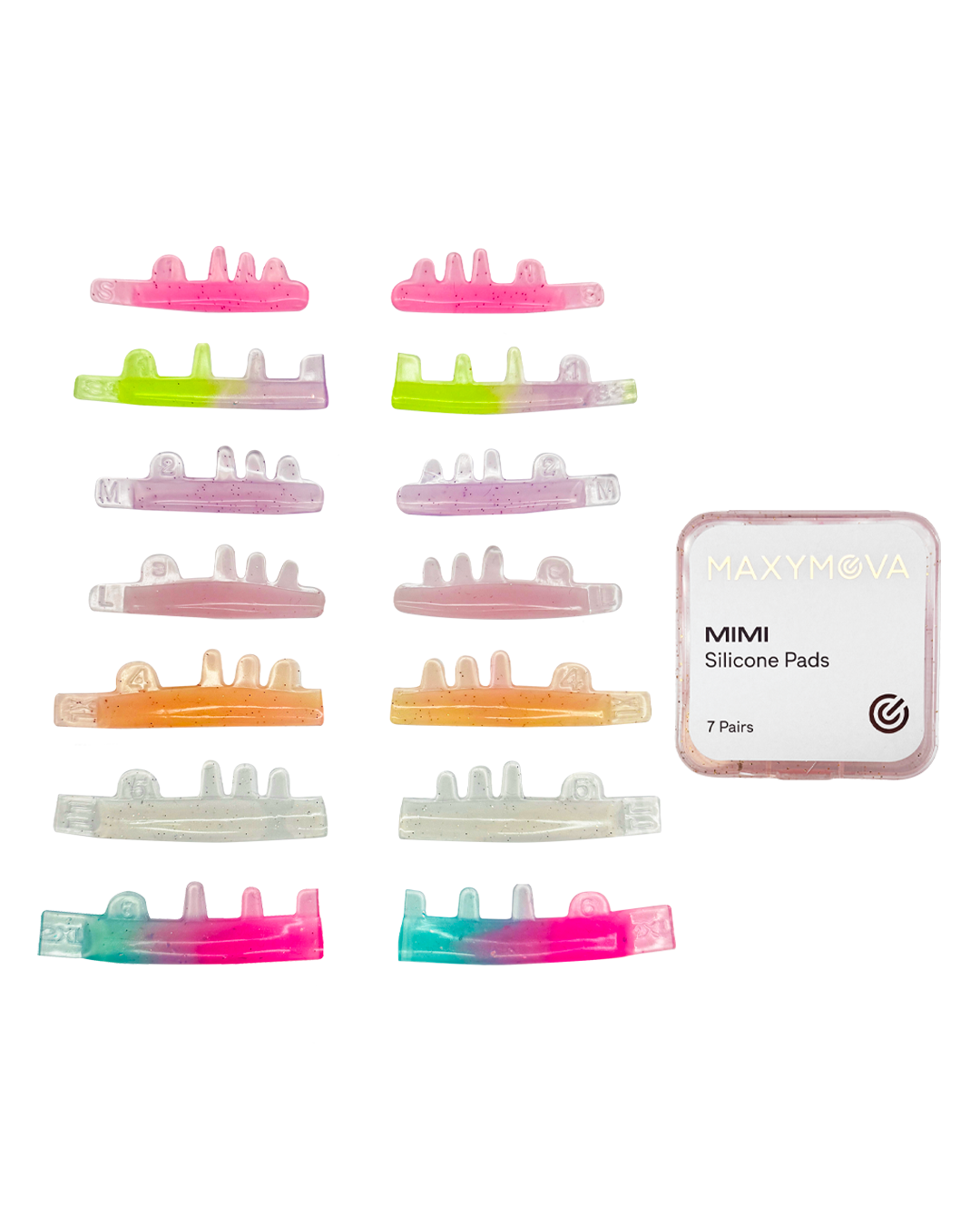 MOLDES DE PESTAÑAS DE SILICONA MIMI - 7 PARES - TIPO DE RIZO HIBRIDO C