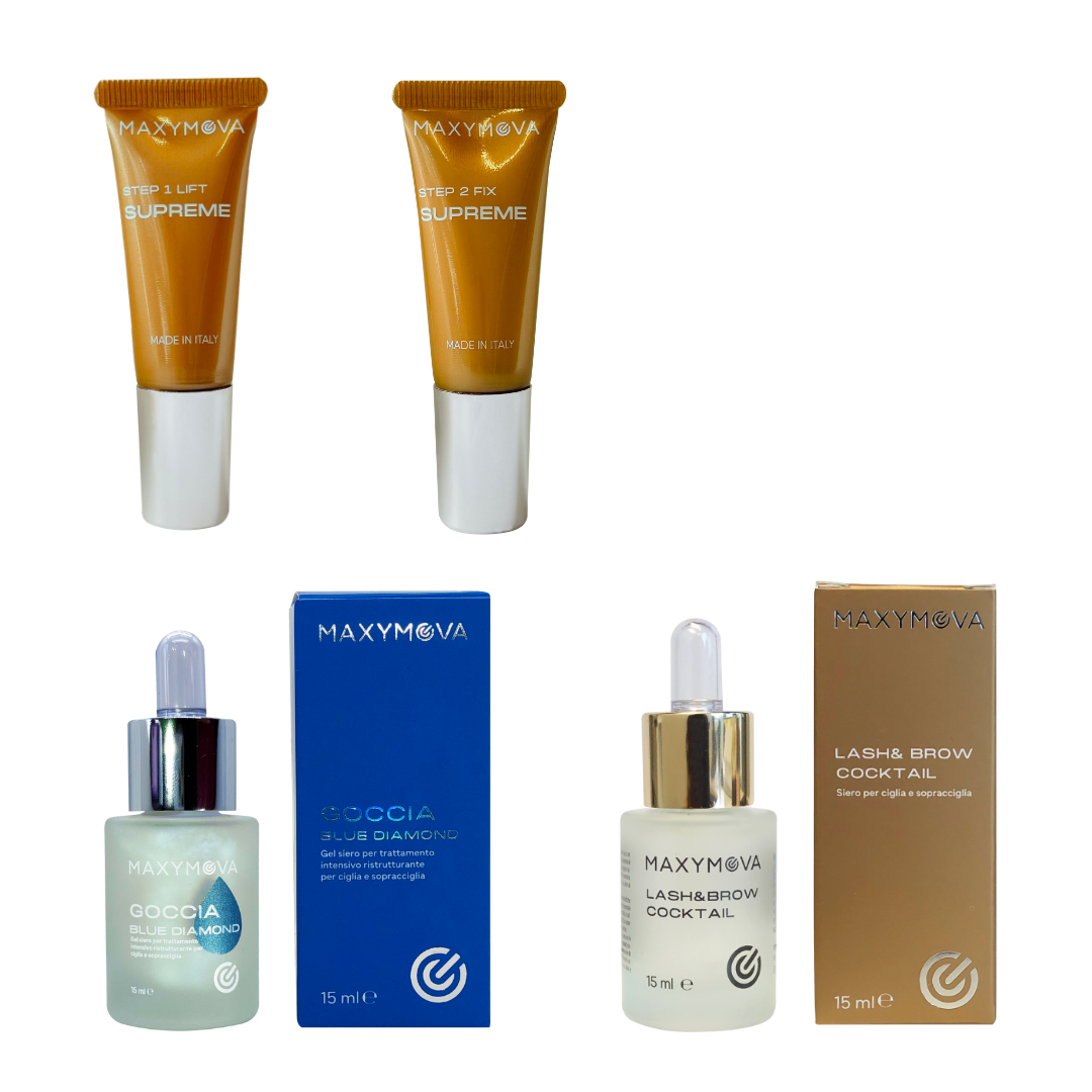 KIT DE LOCIÓN SUPREMA PARA LAMINACIÓN DE PESTAÑAS Y CEJAS MAXYMOVA